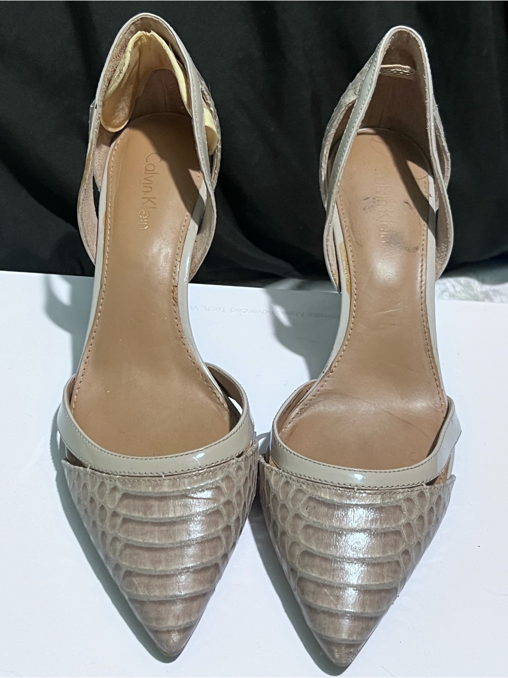 Calvin Klein Taupe Pointed D'Orsay Heels